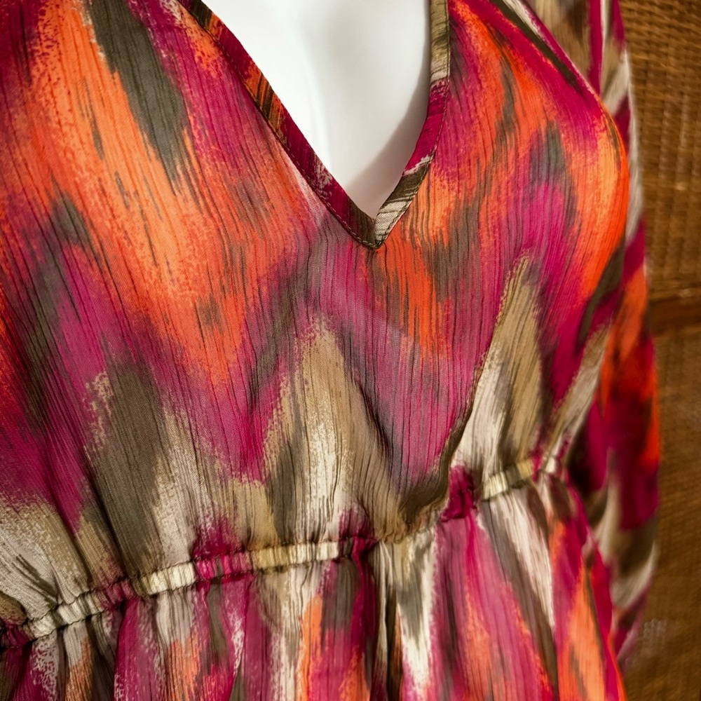 MICHAEL KORS Boho Tunic OR swimsuit cover-up L/XL. Layering sheer, flowy fabric